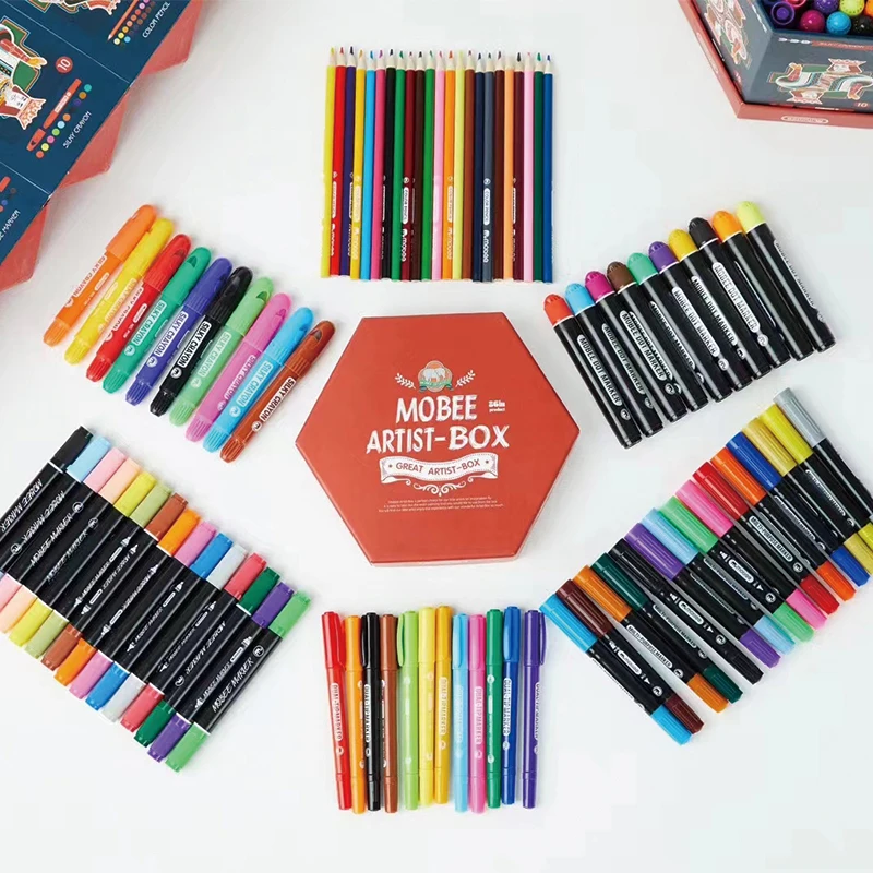 Высокое качество детские живопись на холсте Набор 86 штук детская Красочный Рисунок художественный Маркер Набор