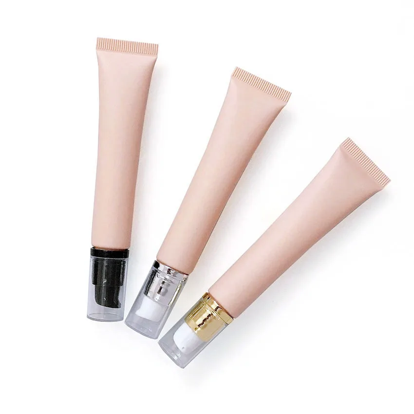 Apricot Color Frosted Lip Balm Tube 20g Matte Squeeze Cosmetic Packaging Tube 20ml Eye Cream Container With Massage Head