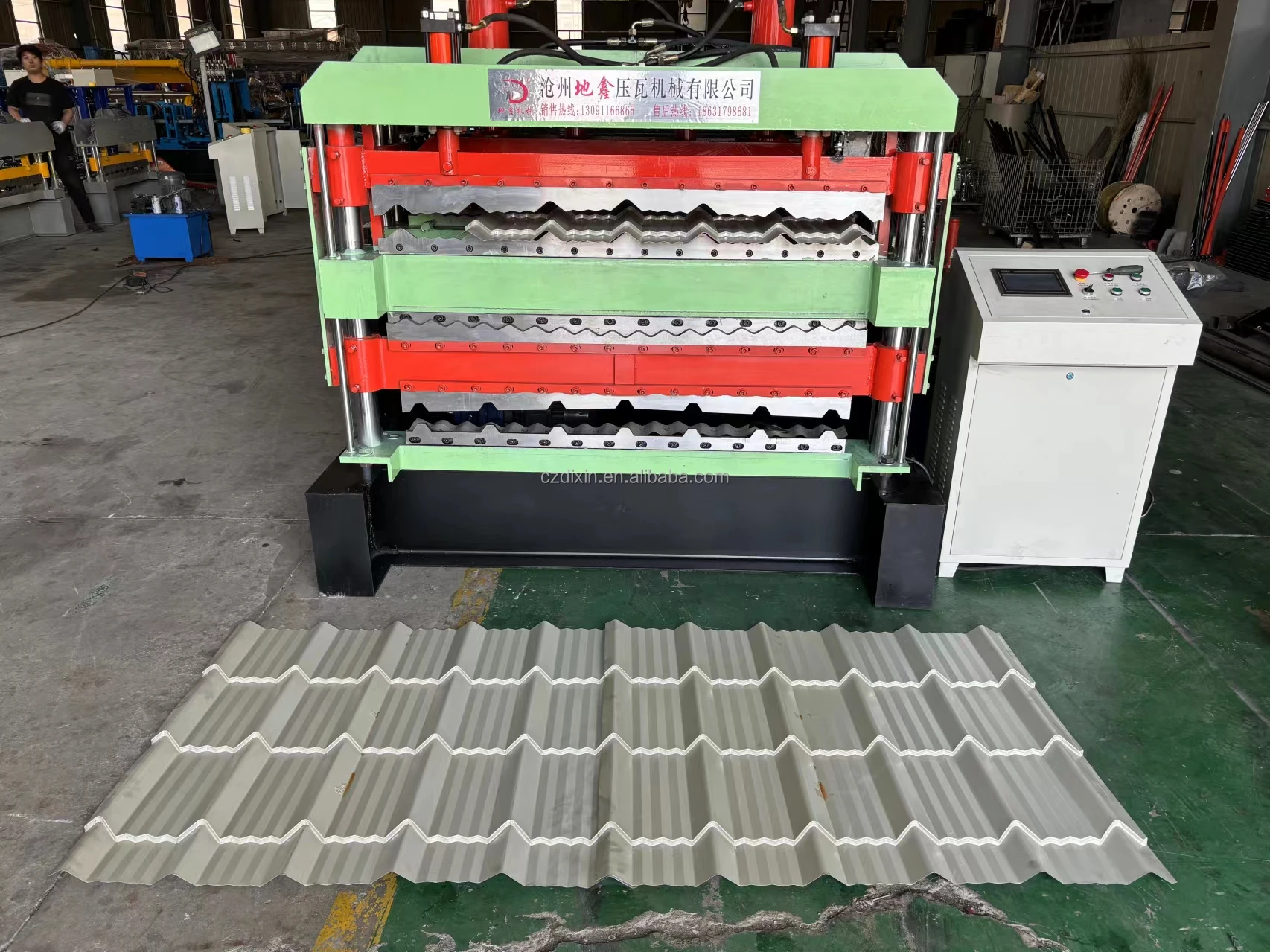 Three Layers Metal Roofing Tile Glazed Tile Roll Forming Machine