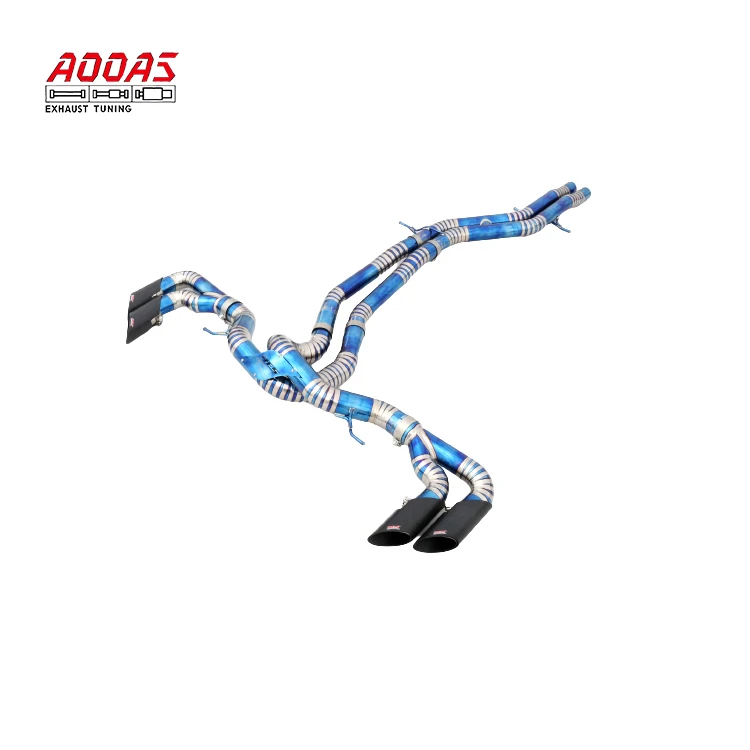 Low Price Guarantee Quality Valvetronic Catback Standard Size Titanium Blue Straight Pipe  Exhaust For Lamborghini Urus V8