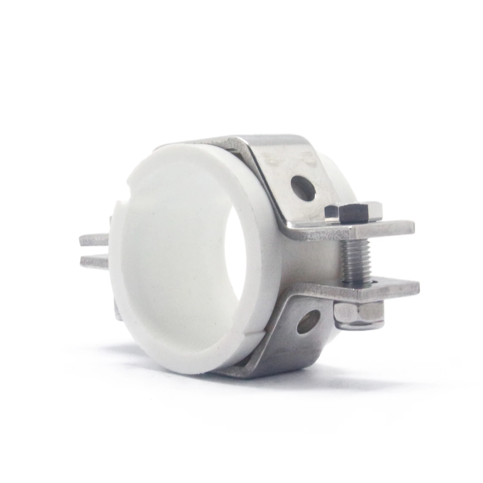 Adjustable SS304 Hex Pipe Hanger with PVC Grommets Stainless Steel Hex Type Tube Support Pipe Bracket Clamp with PVC Gasket