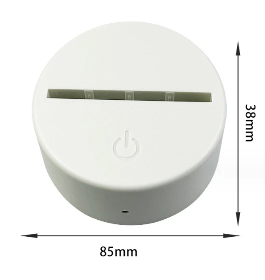 RGB LED Lamp Base for 3D Led Night Light ABS Acrylic Black 3D LED Lamp Night Light Touch plastic wooden Base