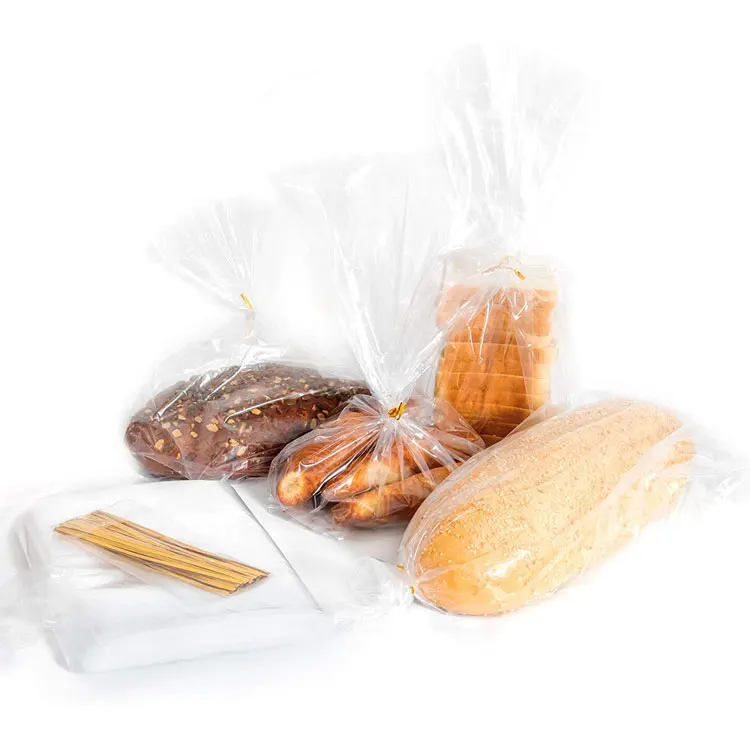 21x46 Baguette CPP French loaf Cellophane bags Transparent Cello bread bags with twist ties clear for bread cellophane bags
