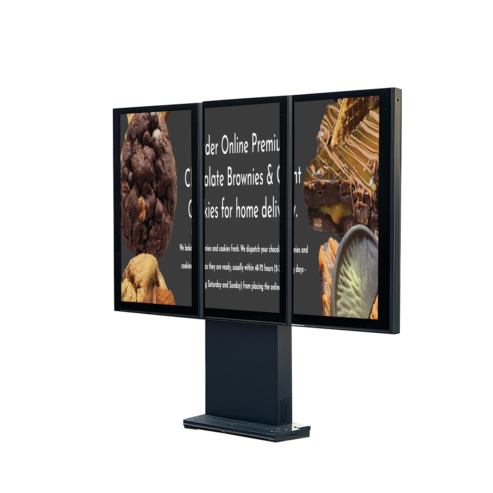 Factory direct sale 55 inch double triple floor standing high brightness outdoor LCD advertising digital signage display