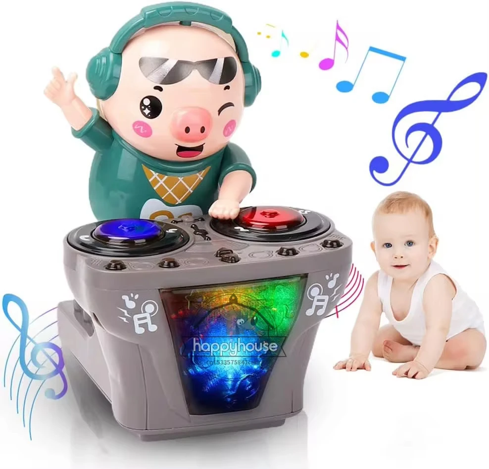 Jumon электронная игрушка для диджея легкая музыка танцующая свинья милая свинг-игрушка танцев Свинка со светодиодными огнями музыкальная детей