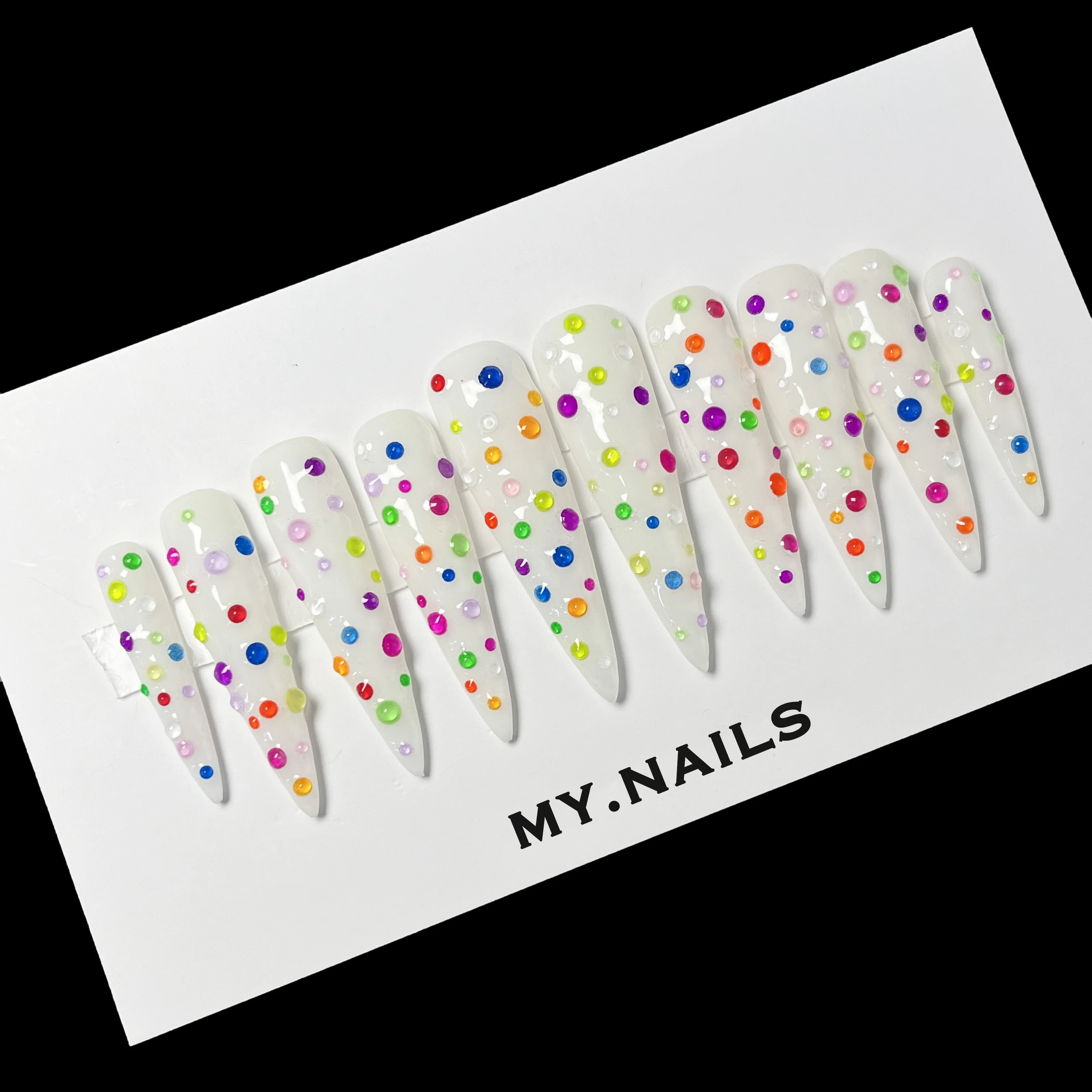 Temperament Black Press on Nail Custom Designs Packaging Box Full of Diamond Luxury Acrylic Finger Full Cover Soft Gel Nail Tips