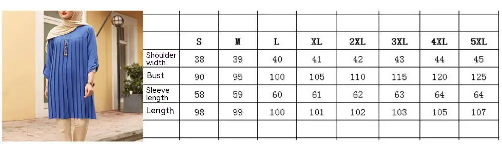 Pleated Tunic Gray Women Long Sleeve Muslim Tops Women Abaya Dubai Vintage Blouse Plaid Spring Autumn Warm Shirt Clothes Ladies