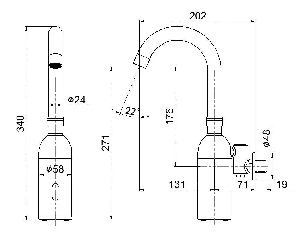 Non-contact Sensor Faucet  Wall Mounted Automatic Sensor Water Tap HY-197D