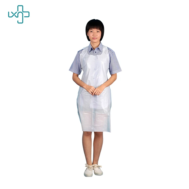 
Sleeveless disposable plain embossed durable LDPE apron 