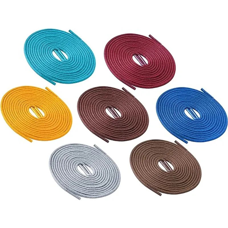 Yrunfeety New 100% Waxed Cotton Shoe Laces 2.5MM Thick Round Wax Cotton Lace Dress Shoes for Casual Leather Shoelaces 27 Colors