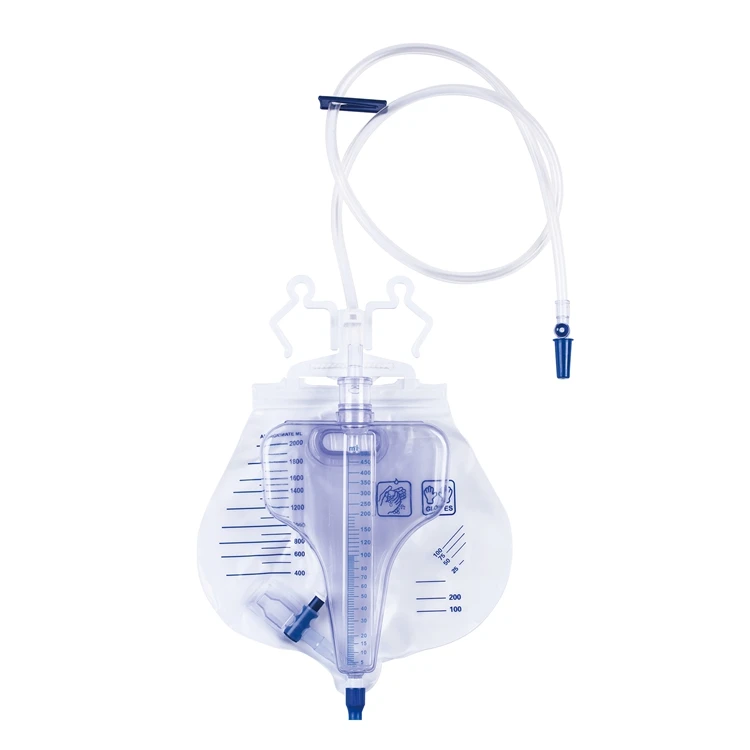 Professional high quality manufacture 2000ml adult valve luxury urine bag with anti-reflux
