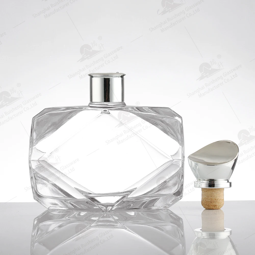 750ml Factory Direct Top Quality Fancy Crystal Square XO/Brandy Tequila Cognac Whisky Vodka Rum Spirits Glass Bottles