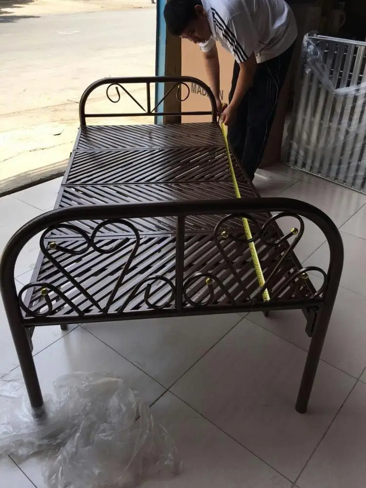 Strong heavy duty contract folding guest student fold bed frame