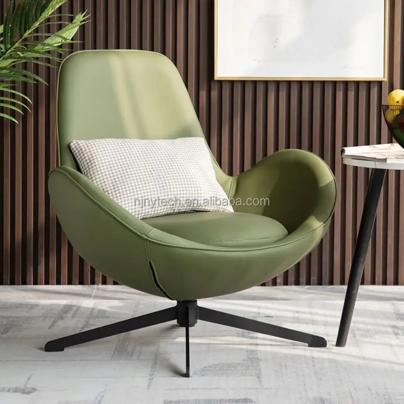 Simple Genuine Leather Imitation Leather Designer Lazy Leisure Chair, Egg Snail Chair