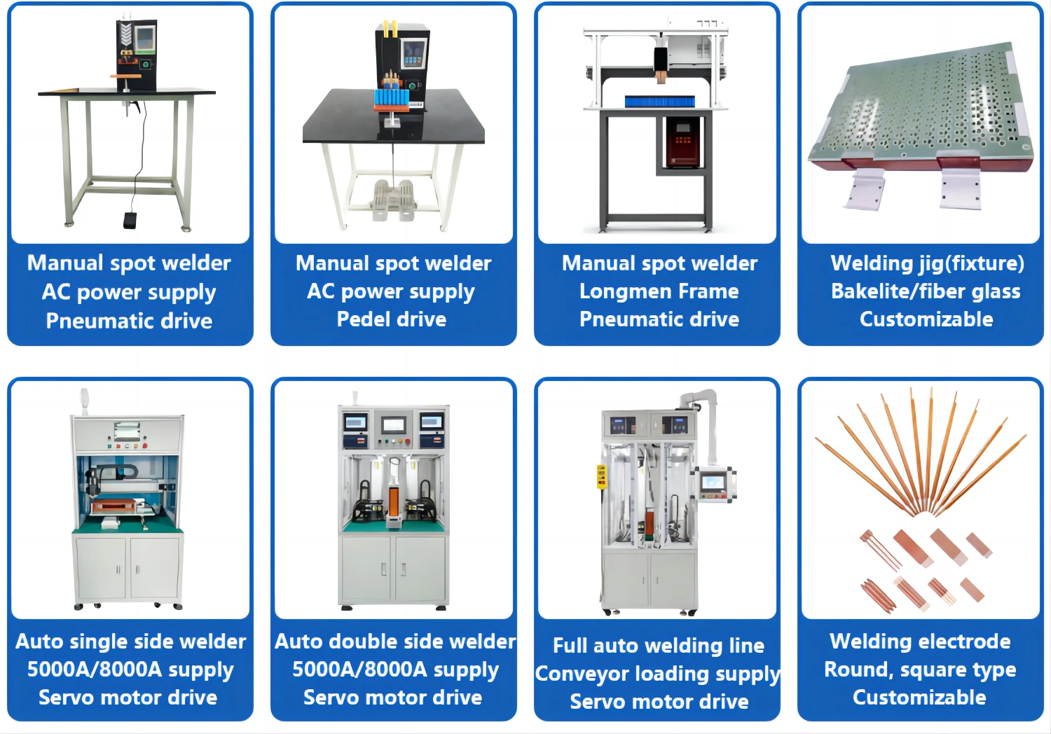 Lithium Battery  Welding Machine One Side/ Double Side Spot Welding Electrode Pins Jigs Fixture Spare Parts Spot Welding Machine