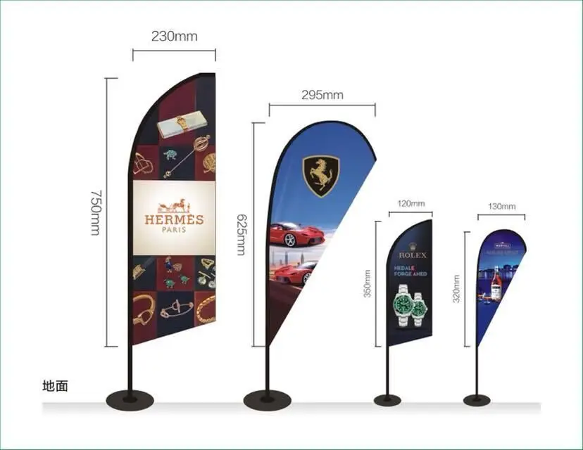 Double Sided Polyester Telescopic Iron Flagpole Landing Table Conference Office Flag