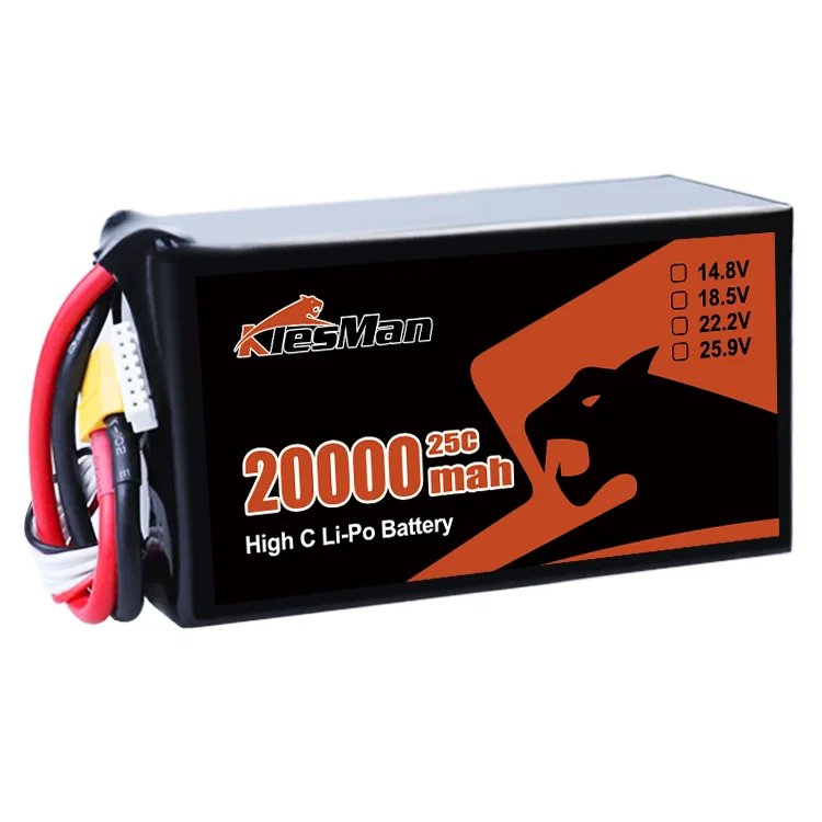 High Capacity Lithium Battery 6s 8S 12S 14S 10000mah 20000mah 22000mAh 25C 22.2v Rechargeable Solid State Drone Lipo
