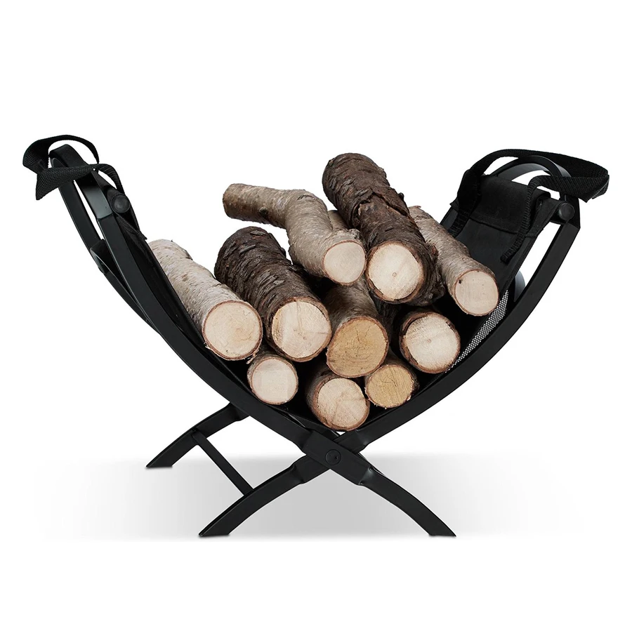 Free Standing Black Iron Firewood Log Storage Rack Firewood Rack