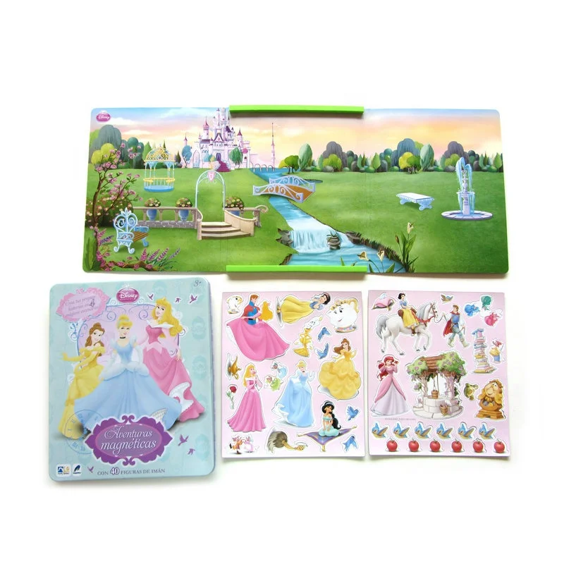 Fairy Tales Prince and Princess theme Magnetic iron box toys Castle map party  Magnetic refrigerator paste toys