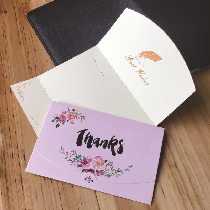 Новый продукт роскошная открытка из золотой фольги с цветочным принтом на заказ