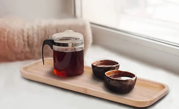 Bamboo Tray Food Plate Wood Cheese Board Steak Coffee Tea Nuts