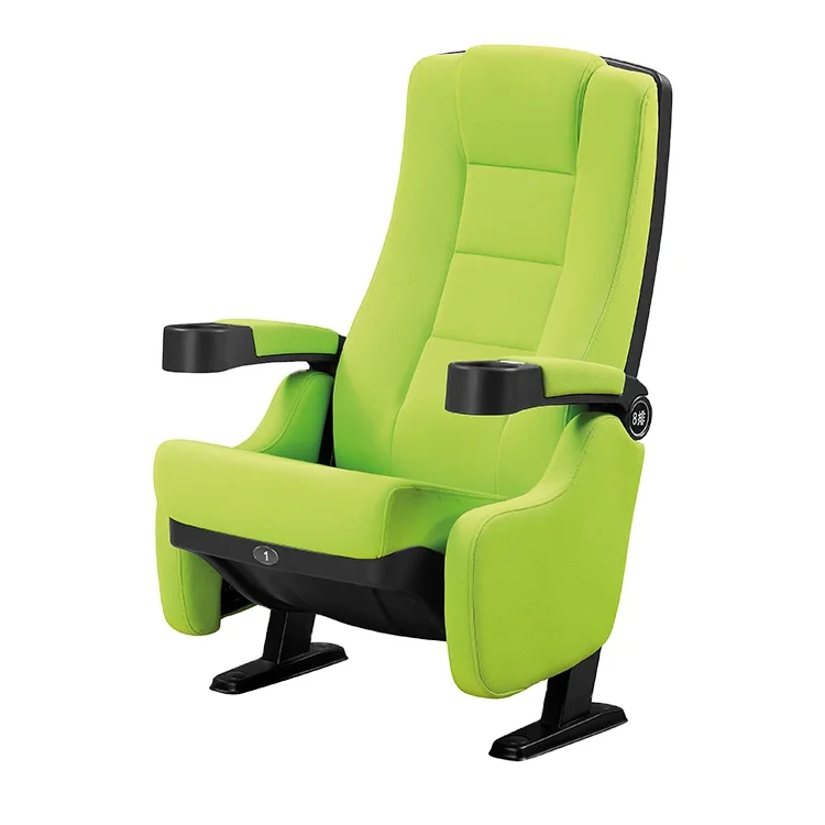 audience 3d 4d 5d cinema chair Green recliner chair folding movie theater seats with cup holder