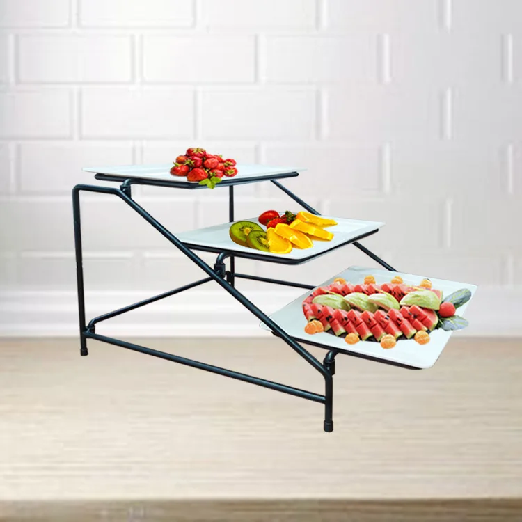 FTS Three Tier Risers Stand Sets Party Dessert Present Big Plates Serving Food Buffet Display