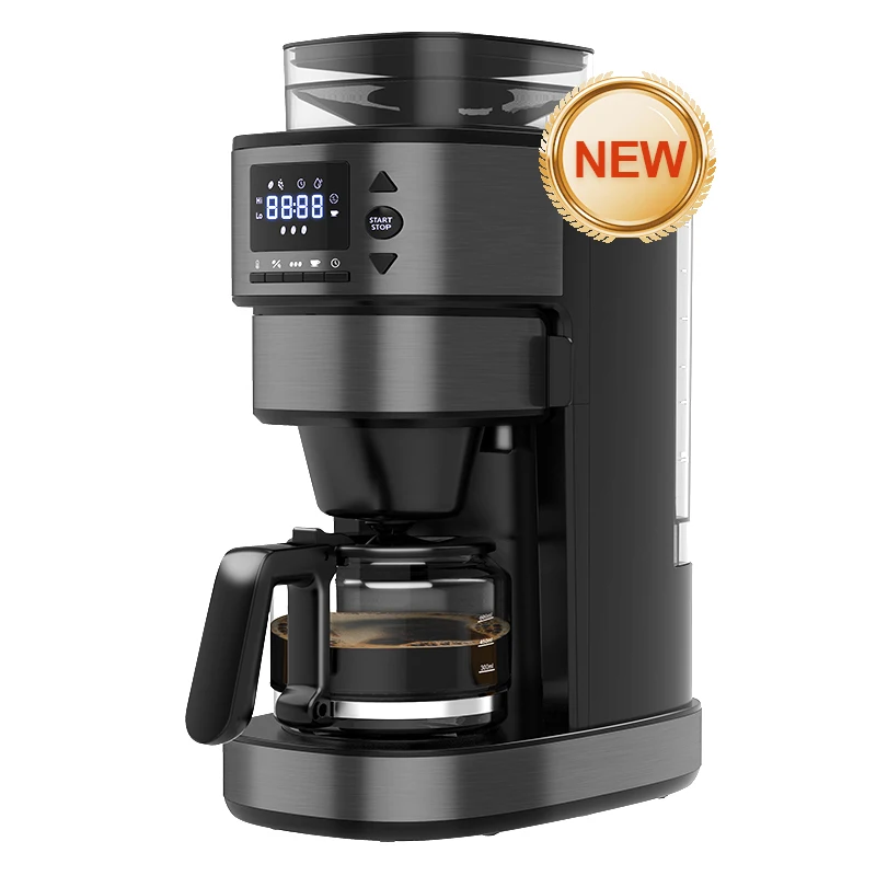 High Quality 750W 6 Cup programmable built in stainless steel conical burr grinder Drip Coffee Maker For Home Office