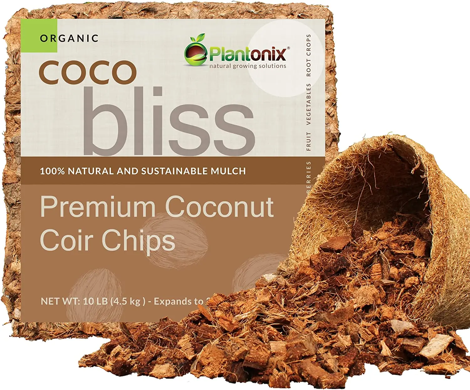 Compressed Reptile Substrate Bedding Plant Coconut Coir Chip Coco Husk Block