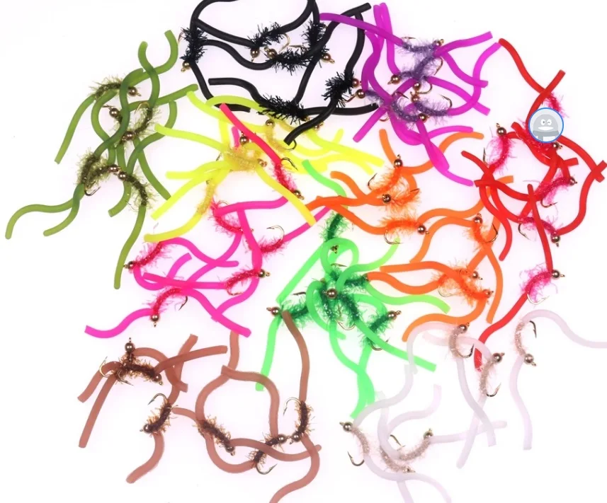 Brass Bead Head Squirmy Wormy Fly tying material San Juan Worm Fly Trout Bass Fly Fishing Lures