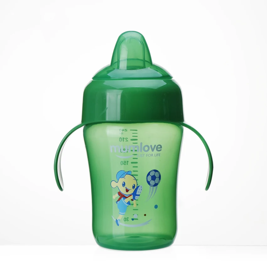 Mumlove China suppliers plastic cup with handle and lid clear plastic mini cup jelly raw materials for disposable plastic cup