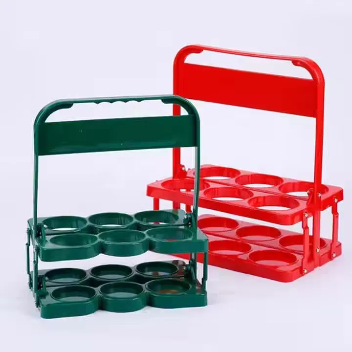 Factory Custom Printed Foldable Plastic 6 Pack Beer Bottle Carrier Wine Bottle Holder