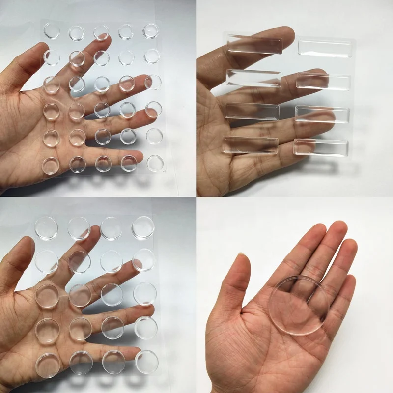 1.57 inch clear self-adhesive door stopper transparent silicone wall protector rubber bumpers for wall