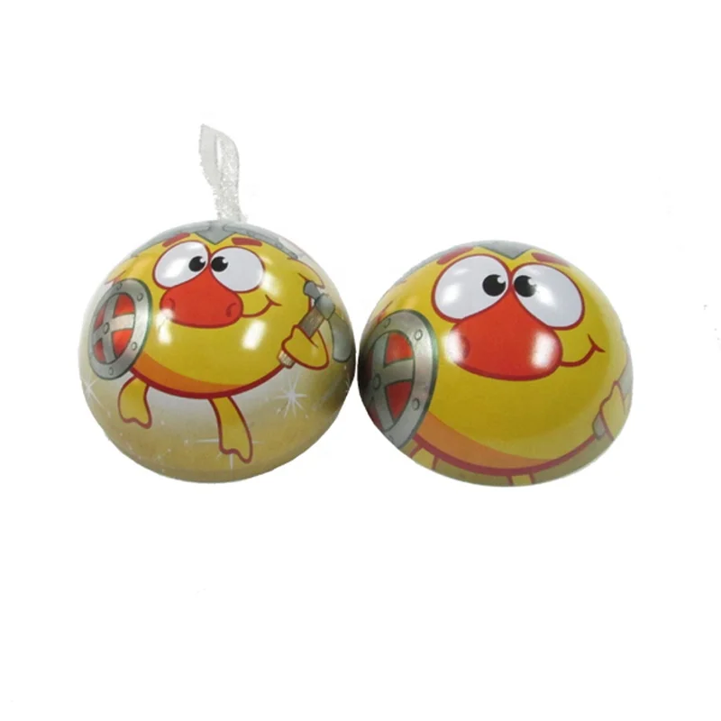 Custom Printed Decorative Ball Shape Tin Box For Gift Packaging
