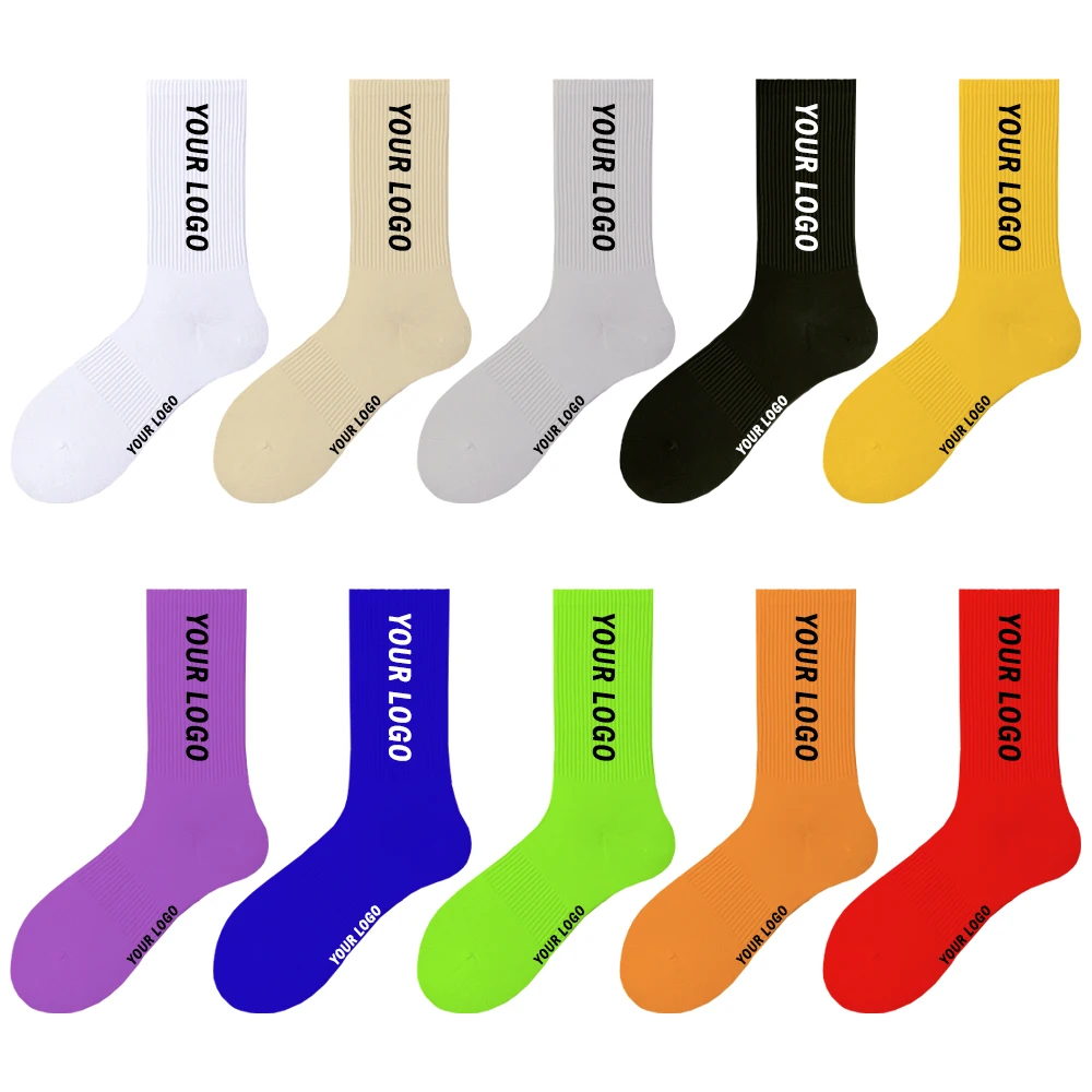 URON No Minimum Order Designer Mens Socks 100% Cotton Fashionable Sport Socks For Men Custom Logo Crew Socks