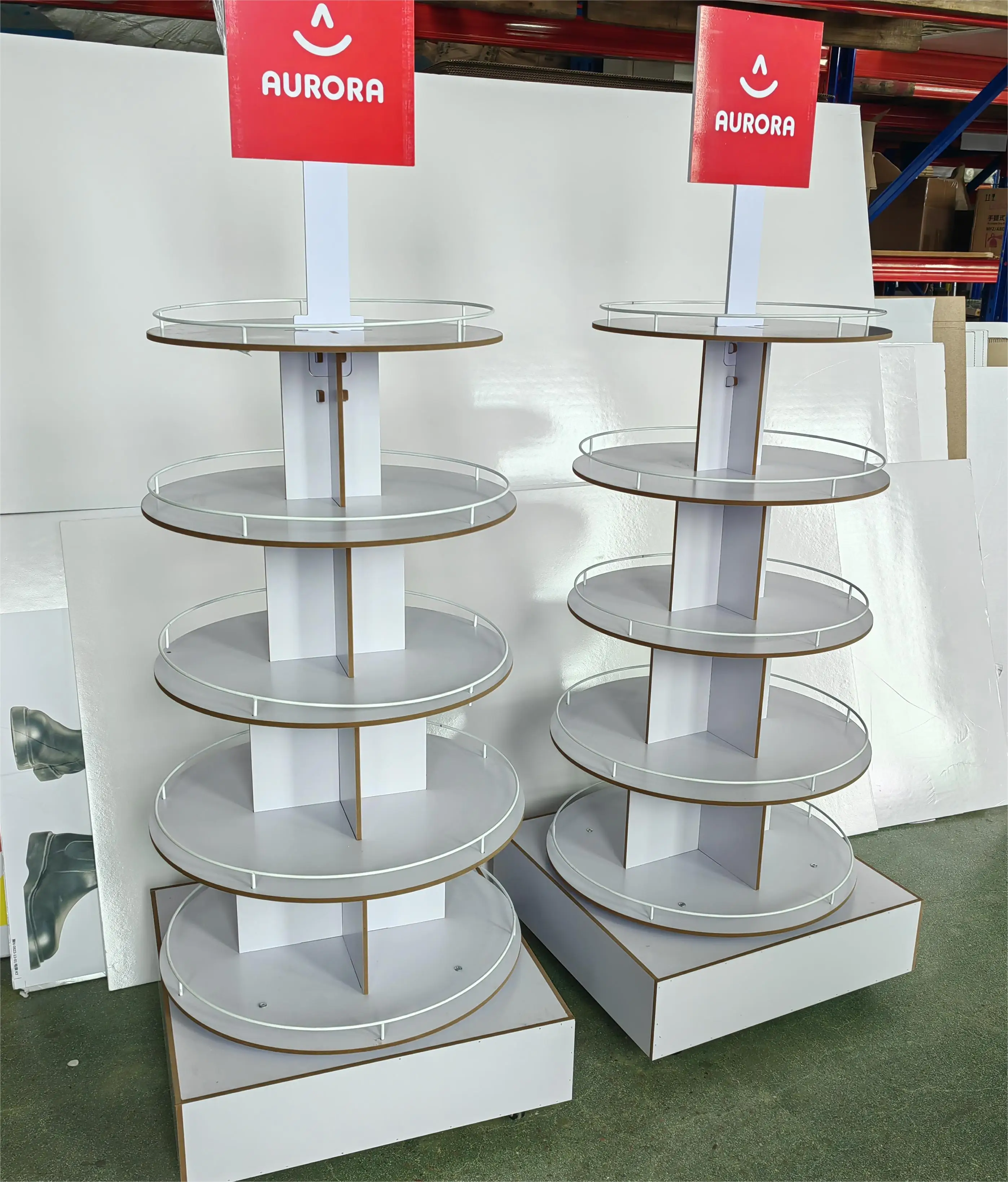 Hot Selling 4 Tiers Retail Cardboard Display Racks Floor Shelf Stand for Snacks