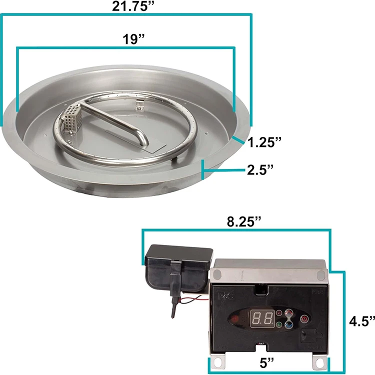 304 Stainless Steel Drop-In Burner Propane Natural Gas Remote Control Burner Kits