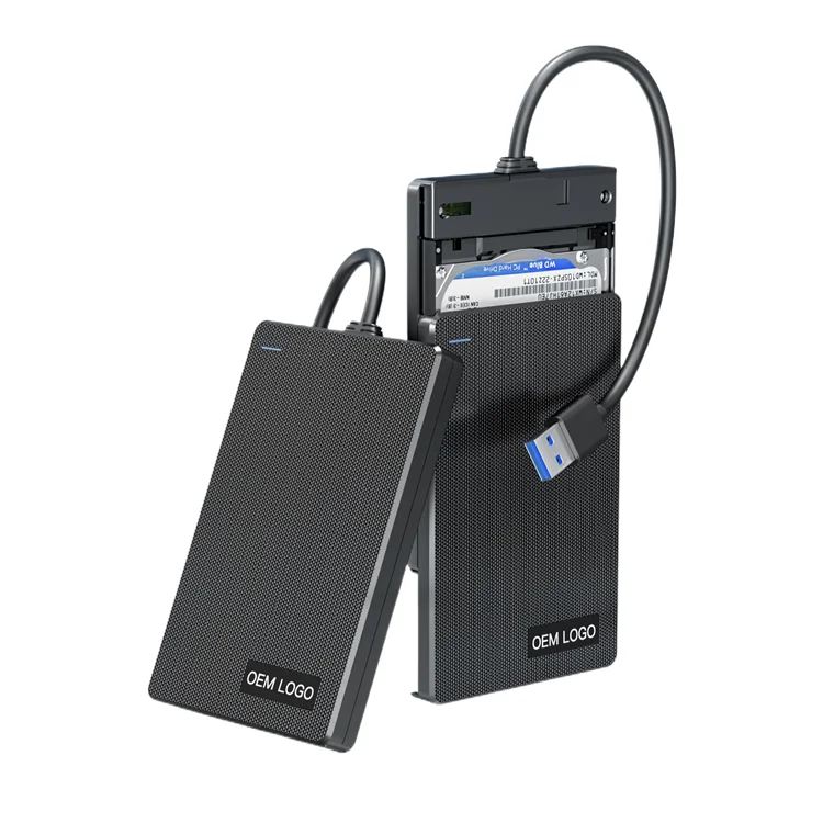 OEM triple protection 2.5 inch hdd enclosure shockproof sata hdd case box usb3.0 SSD enclosure