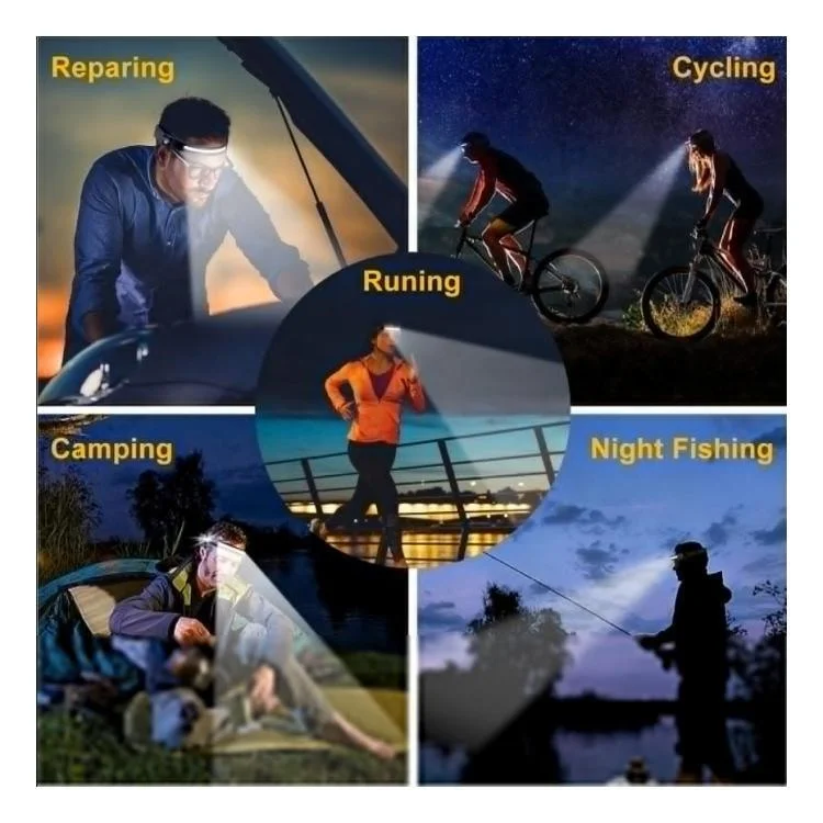 230 Wide Beam Motion Sensor 5 Modes Outdoor Waterproof Headlight LED Headlamp Rechargeable for Camping Running Hiking Fishing