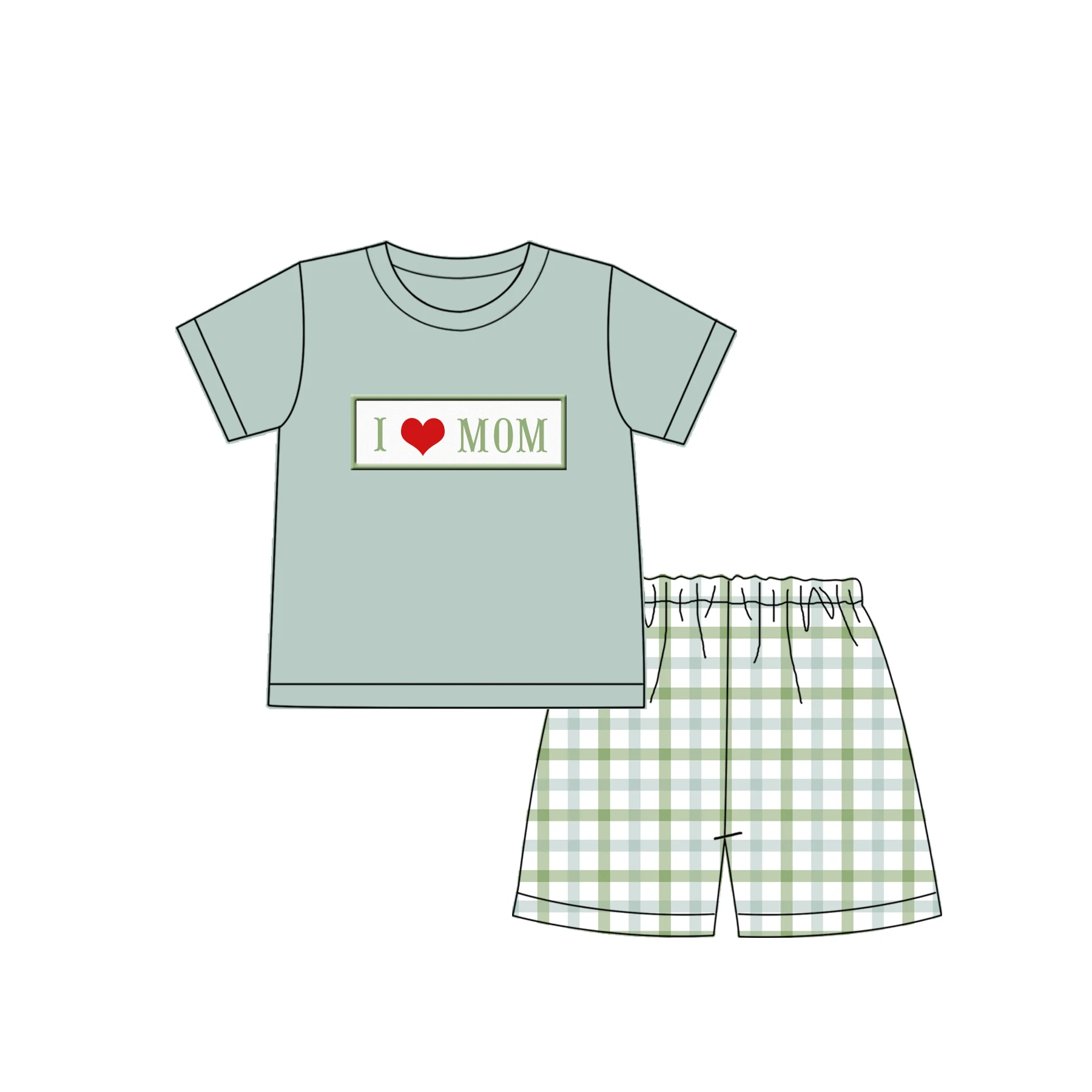 2023 индивидуальный I love mom girl set Boutique детская одежда повседневная комплекты одежды