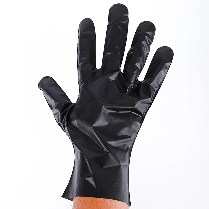 Оптовая продажа, высококачественные одноразовые черные пластиковые перчатки CPE для защиты пальцев