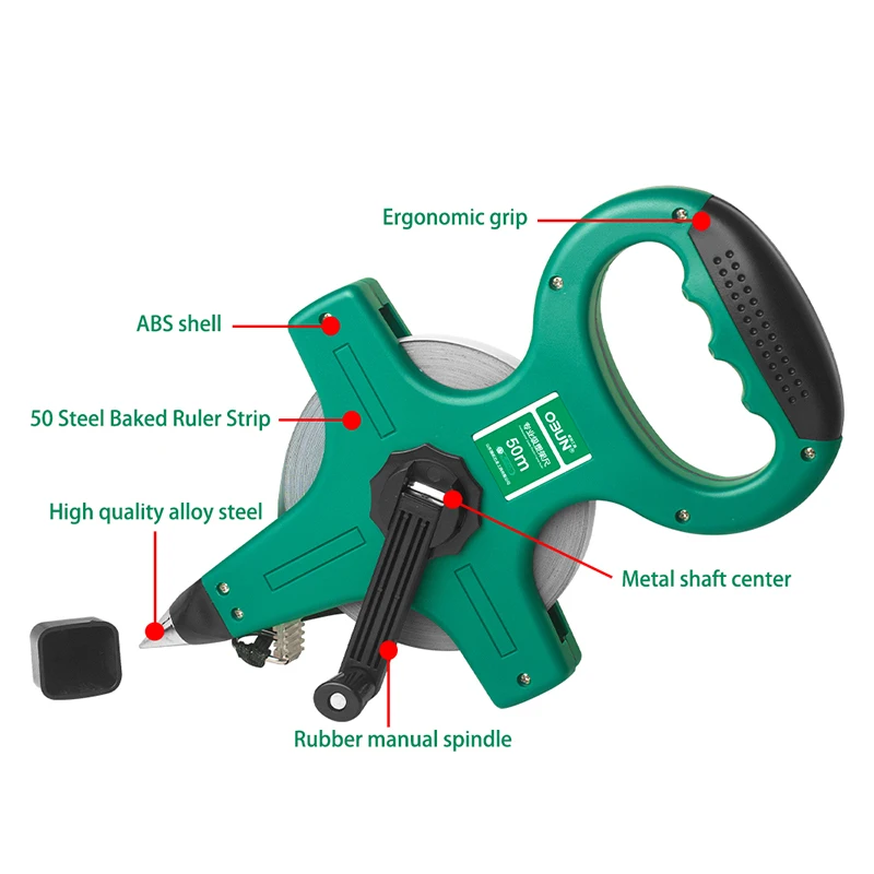 Portable Plastic Frame Ruler 30/50 Meters Waterproof And Wear-Resistant 50 Steel Lacquered Flexible Tape