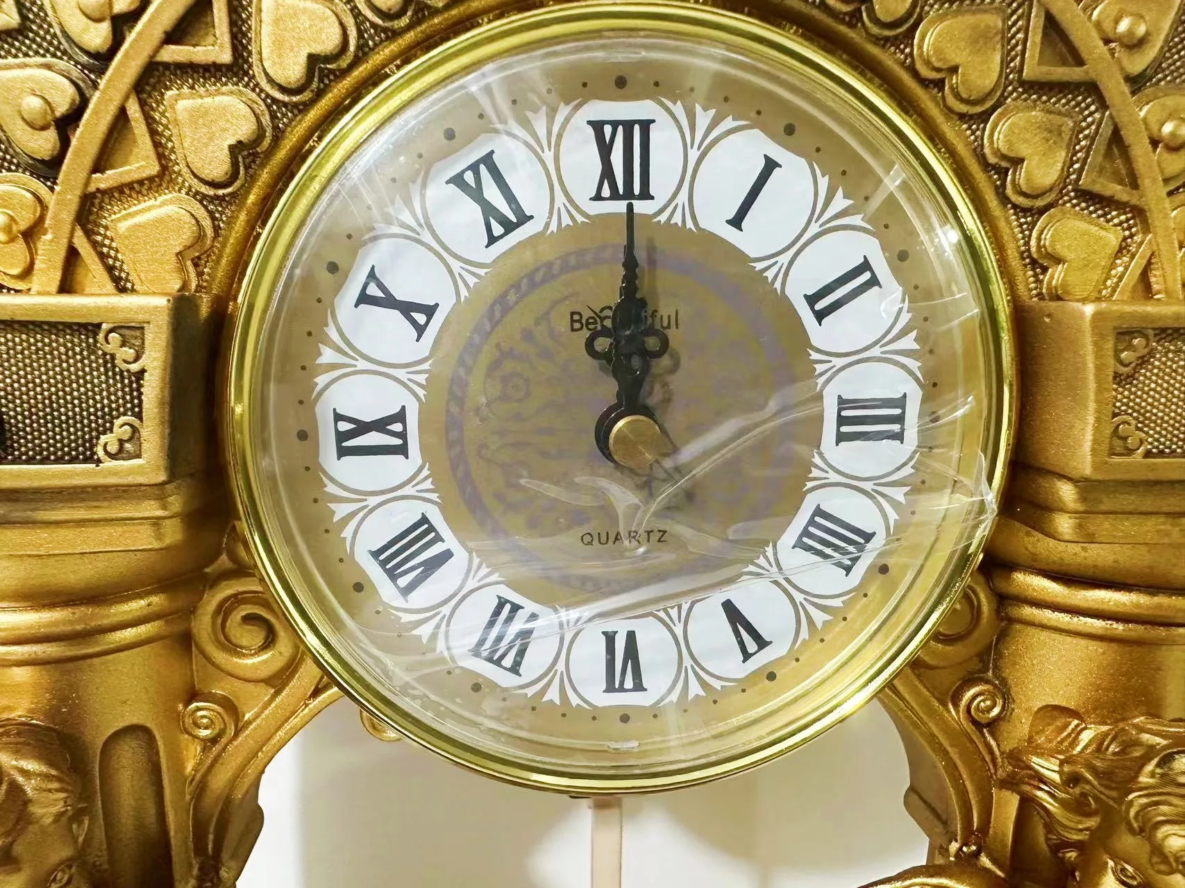 Винтажные золотые часы домашнего декора настольные из смолы