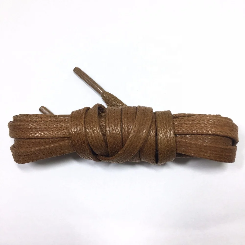 Wholesale Cotton Flat Waxed Shoelaces for Leather Shoes