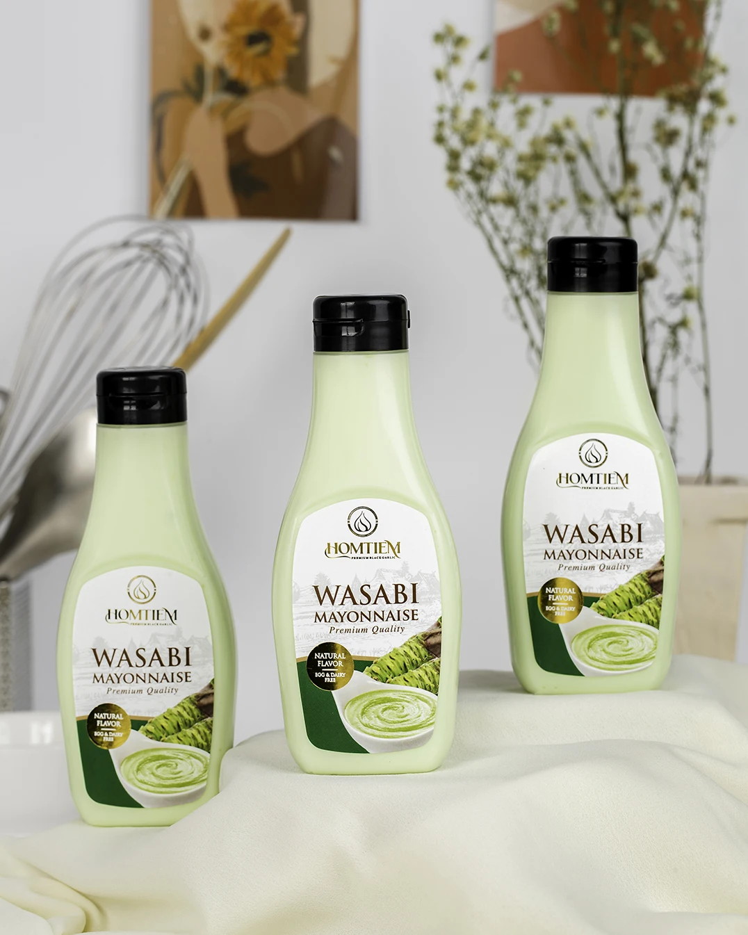 Майонез Homtiem Wasabi 7 04 унции (200 г) Бутылка для выжимания без глютена ГИО
