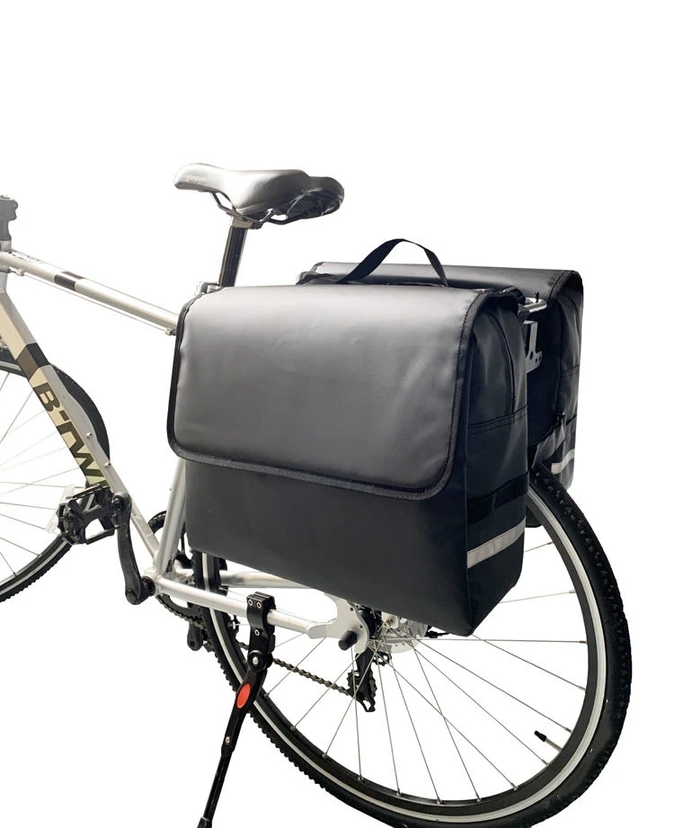Waterproof Reflective Stripe Bicycle Rear Seat Panniers Pack Bike Bicycle Double Bag