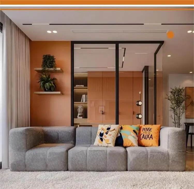 Modern cream vacuum sponge sectional couch inflatable sealed compressed modular corner sofa Living room furniture packing in box