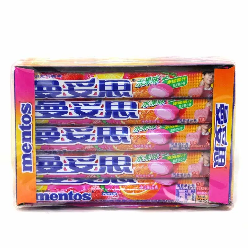 Mentoss Chewing Inflatable Candy 37g Crispy Jelly Candy Mint Cola Flavored Fruity Candy