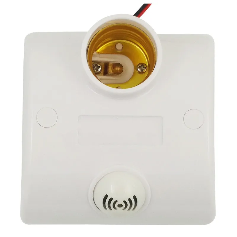 Двухстрочный энергосберегающий держатель для лампы с белым звуком и светом, E27, 100 ~ 250 В переменного тока, 86 мм, спиральный переключатель для коридора