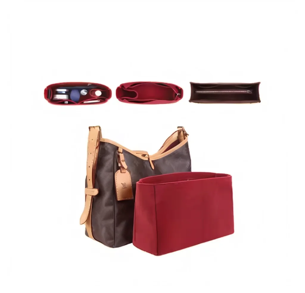 Small Felt Makeup Liner Bag with Clip Storage Brace Inner Bladder Lining for Home Use